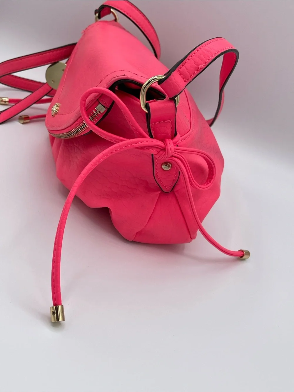 Juicy Couture Hot Pink Crown Charm Crossbody Bag